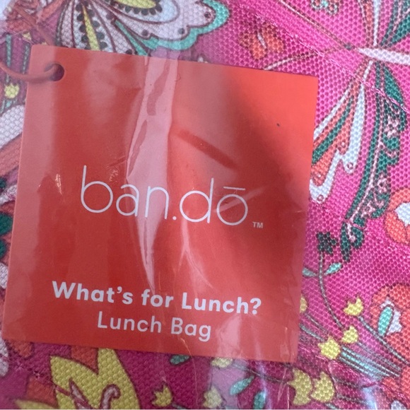 BAN.DO NWT WHAT'S FOR LUNCH? LUNCH BAG MAGIC GARDEN HOT PINK - Picture 6 of 8
